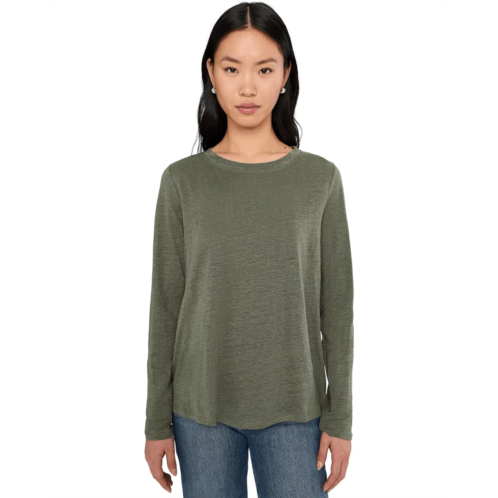 Eileen Fisher Organic Linen Jersey Crew Neck Long Sleeve Tee