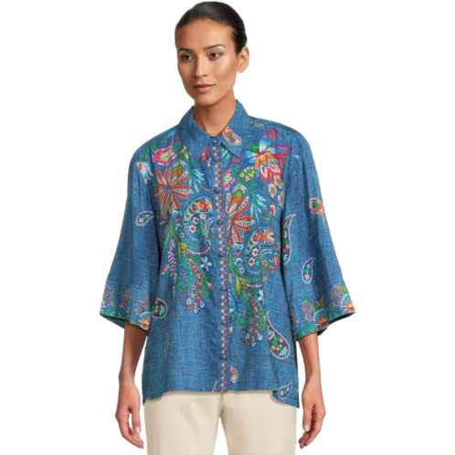 Womens Johnny Was Kimono Sleeve Shirt