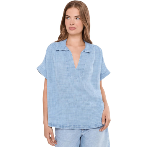 Womens Faherty Dune Cotton Gauze Zoe Top