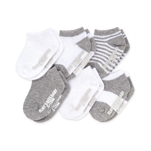 Kids Burts Bees Baby Unisex Baby 6-pack Ankle Socks With Non-slip Grips Made With Organic Cotton