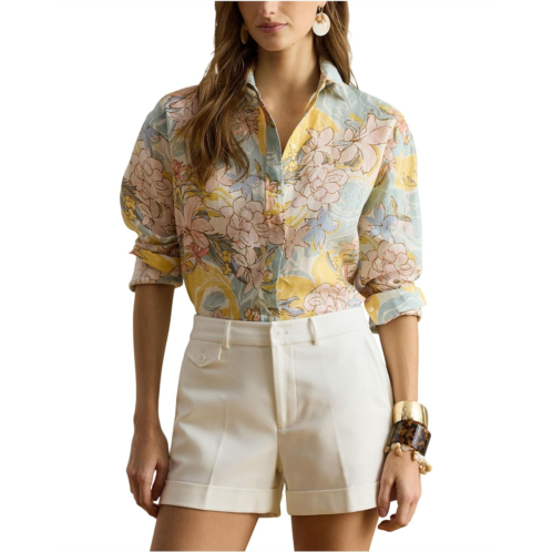 POLO Ralph Lauren Womens Lauren Ralph Lauren Linen Roll-Tab Sleeve Tunic