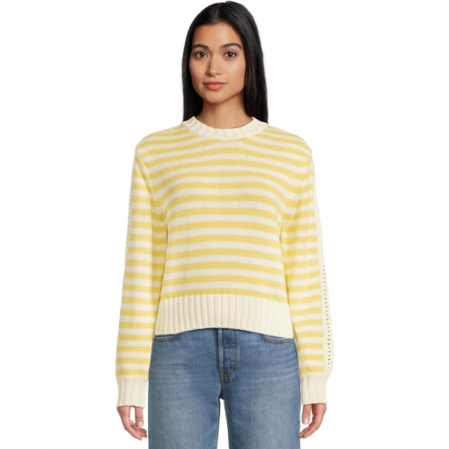 Michael Stars Merle Striped Crew Neck Sweater