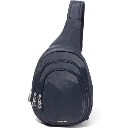 Baggallini Securtex Anti-Theft Triple Zip Sling