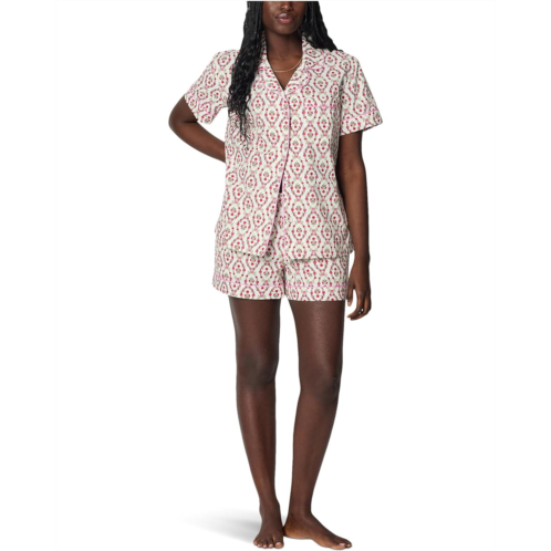 Womens Bedhead PJs Short Sleeve Shorty Cotton Poplin Pajama Set