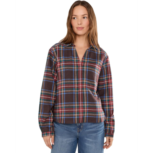 L.L.Bean Womens LLBean Scotch Plaid Shirt Y Neck