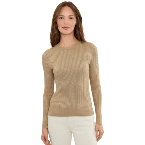POLO Ralph Lauren Womens Lauren Ralph Lauren Petite Mini-Cable Crewneck Sweater