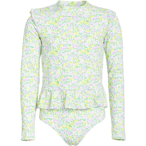 Janie and Jack Floral Ruffle Rashguard Swim Set (Toddler/Little Kid/Big Kid)
