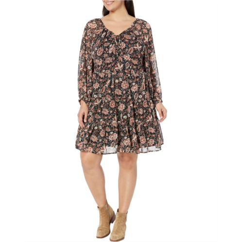 Madewell Plus Teresa Long Sleeve Tie Retro Mini Dress