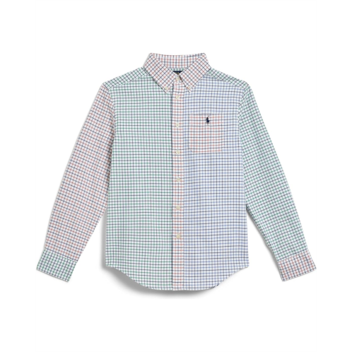 Boys Polo Ralph Lauren Kids Tattersall Cotton Oxford Fun Shirt (Big Kid)