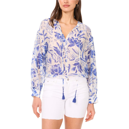 Womens Vince Camuto Oversized Tie Front Top