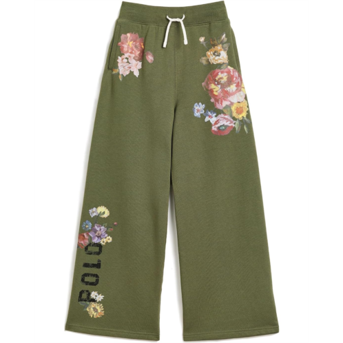 Girls Polo Ralph Lauren Kids Floral Wide-Leg Fleece Sweatpants (Big Kid)