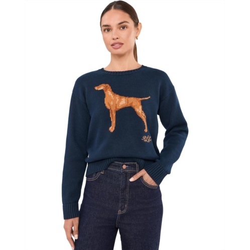 POLO Ralph Lauren Womens Lauren Ralph Lauren Intarsia-Knit Vizsla Cotton Sweater