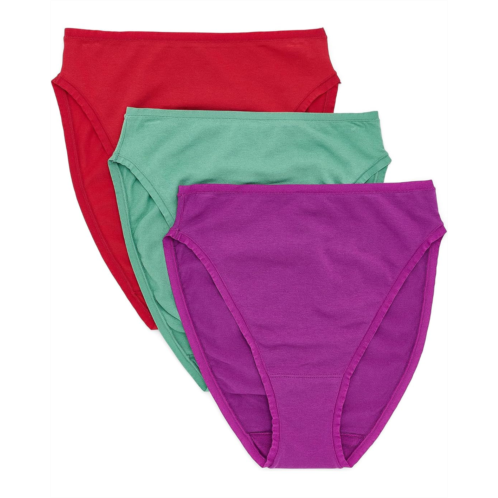 Womens Natori Bliss Bare Cotton High Cut Brief 3-Pack
