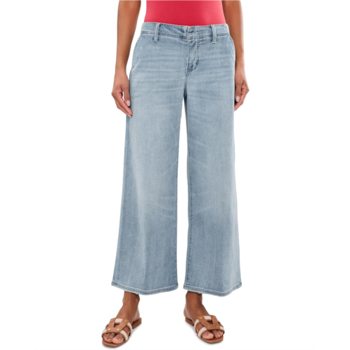Womens Liverpool Los Angeles Petite Mid-rise Weekender Wide Leg Jean 28 Inseam