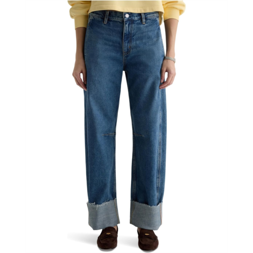 AG Jeans Mercer High-Rise Cuffed Barrel Jeans in 11 Years Enrich