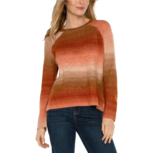 Liverpool Los Angeles Long Sleeve Raglan Sweater With Side Slit Ombre Sweater Yarn