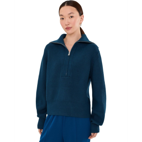 Womens Varley Maura 1/2 Zip Rib Knit