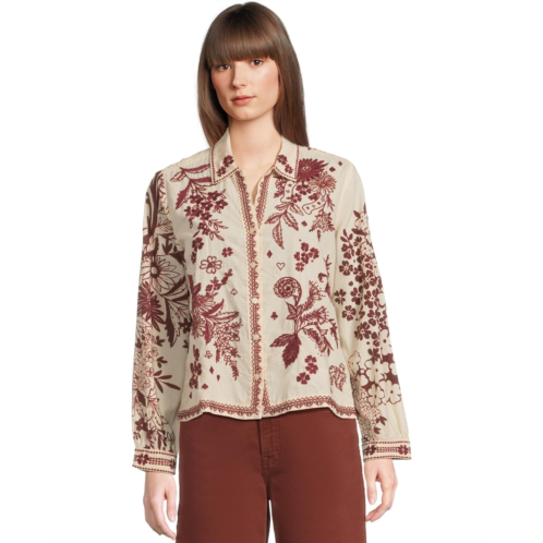 Womens Johnny Was Open Neck Shirt