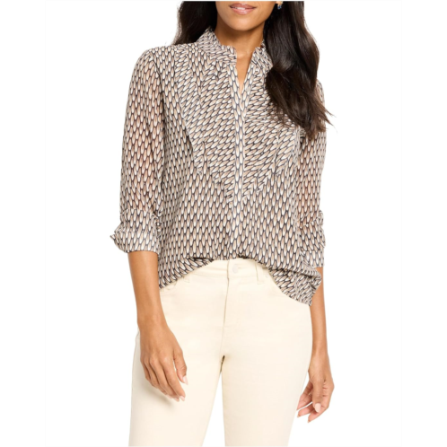 NICZOE Abstract Dot Falling Chiffon Top