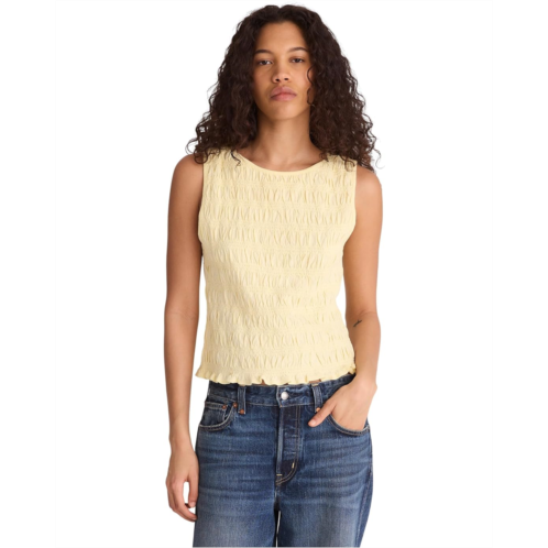 Womens Madewell Smocked Boatneck Tank