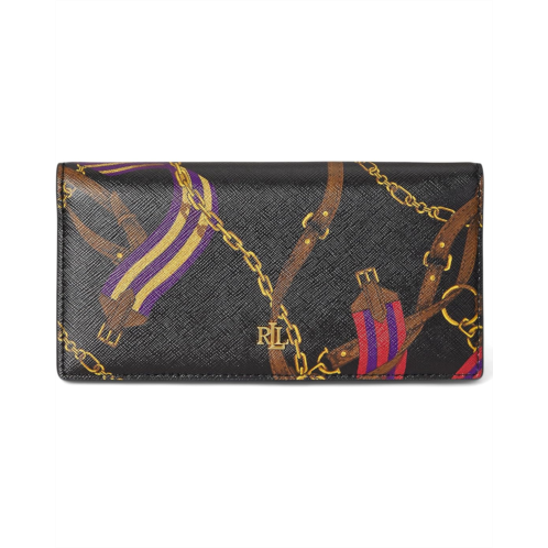 POLO Ralph Lauren Lauren Ralph Lauren Print Crosshatch Leather Slim Wallet