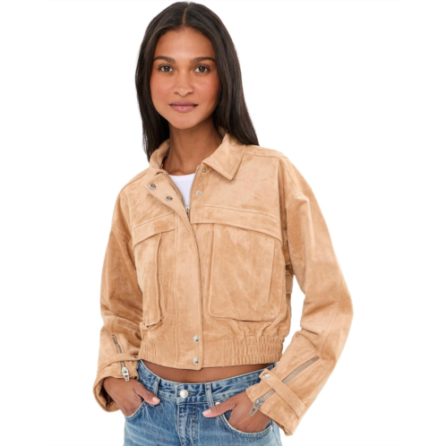 Womens Blank NYC Spin Off Faux Suede Bomber Jacket
