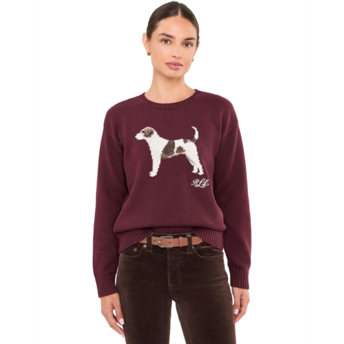 POLO Ralph Lauren Womens Lauren Ralph Lauren Intarsia-Knit Cotton Sweater