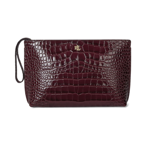 POLO Ralph Lauren Lauren Ralph Lauren Crocodile-Embossed Leather Large Pouch