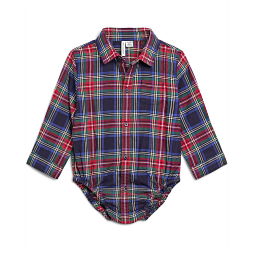 Boys Janie and Jack Plaid Button-Down Bodysuit (Infant)