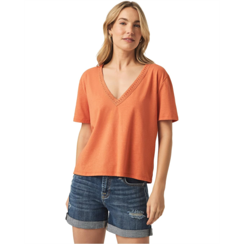 Splendid Kacey Crochet V-Neck Tee