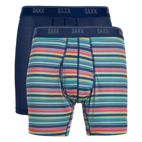 Mens SAXX UNDERWEAR Quest Quick-Dry Mesh Boxer Briefs Fly 2-Pack