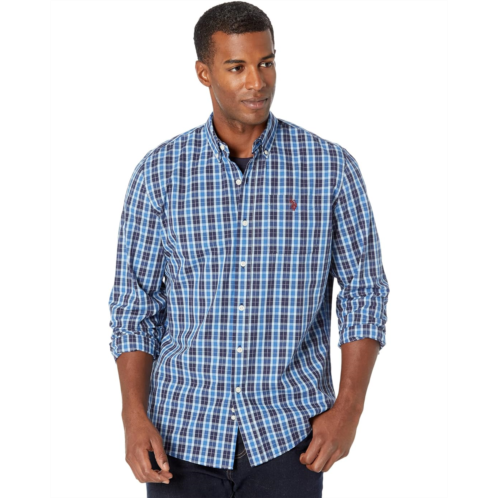 U.S. POLO ASSN. Long Sleeve Yarn-Dye Peached Poplin Woven Shirt
