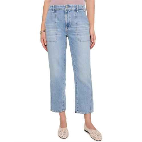 AG Jeans Analeigh Mid-Rise Utility Pants in Wine Garden