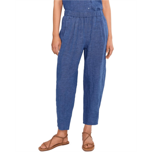 Womens Eileen Fisher Petite Washed Organic Linen Delave Ankle Pleated Lantern Pants