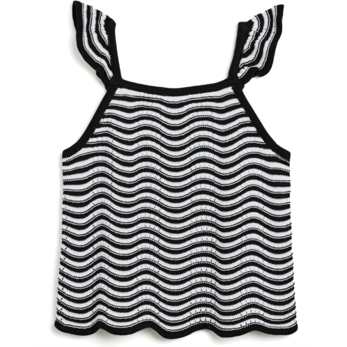 Girls Janie and Jack Stripe Scallop Sweater Top (Toddler/Little Kid/Big Kid)