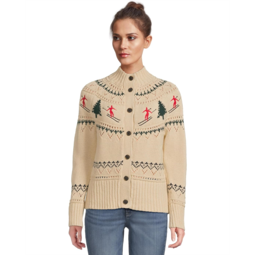 L.L.Bean Womens LLBean Signature Cotton Fisherman Button Front Cardigan Sweater