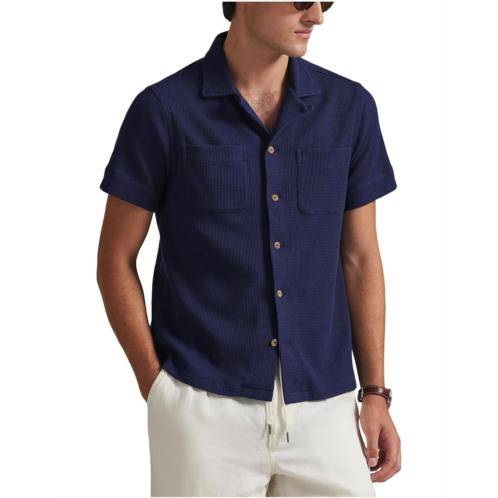 Mens Polo Ralph Lauren Waffle-Knit Cotton Linen Camp Shirt