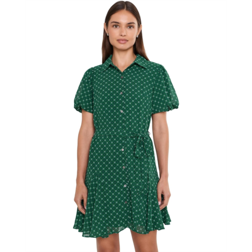 Womens CeCe Flowy ShirtDress with Waist Tie