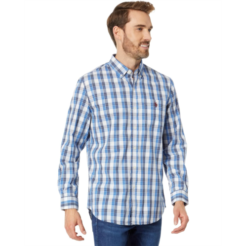 U.S. POLO ASSN. Long Sleeve Yarn-Dye Stretch Plaid Woven Shirt