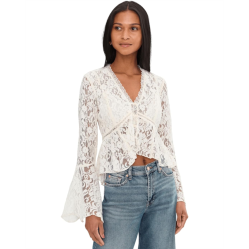 Womens Free People Whispering Love Lace Top