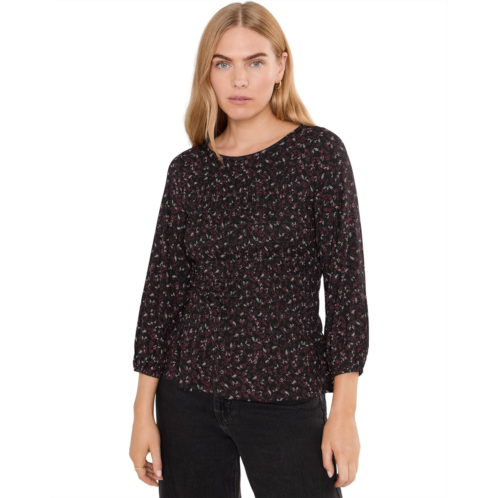 Womens Liverpool Los Angeles 3/4 Sleeve Smocked Knit Top