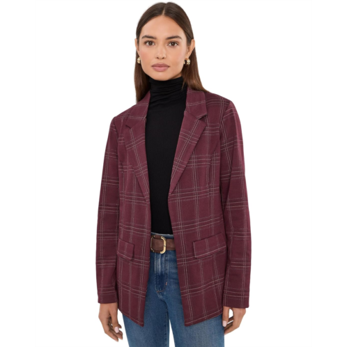 Womens Liverpool Los Angeles Windowpane Plaid Boyfriend Blazer