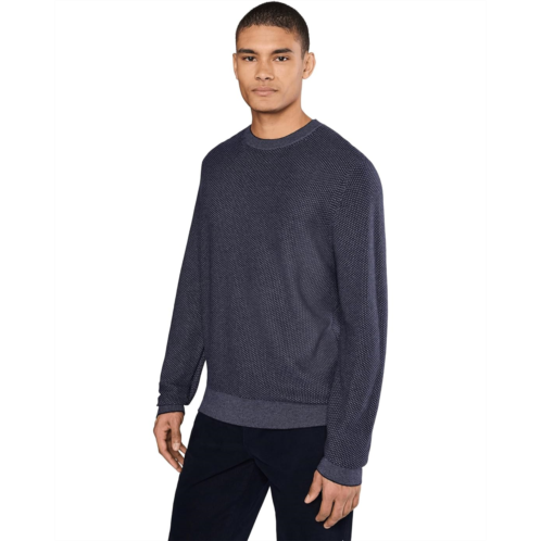 Mens Vince Geo Jacquard Long Sleeve Crew