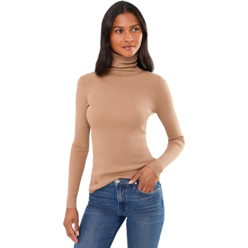 POLO Ralph Lauren Womens Lauren Ralph Lauren Cotton-Blend Ribbed Turtleneck