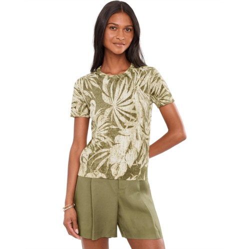 POLO RALPH LAUREN Palm-Frond-Print Short Sleeve Sweater