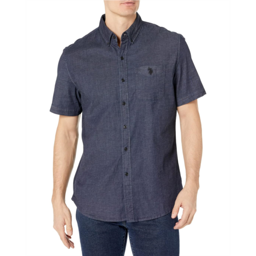 U.S. POLO ASSN. Short Sleeve Indigo Chambray Denim Woven Shirt