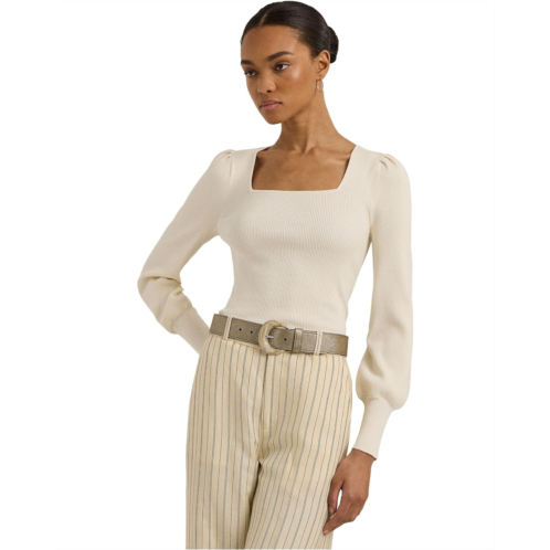 POLO RALPH LAUREN Rib-Knit Puff-Sleeve Sweater