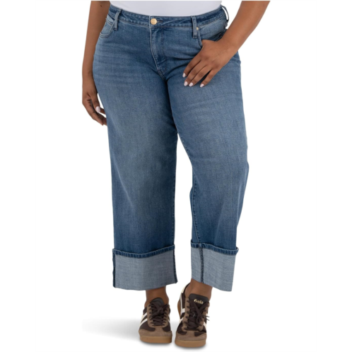 Womens KUT from the Kloth Plus Sienna High Rise Straight Leg-roll Up 5