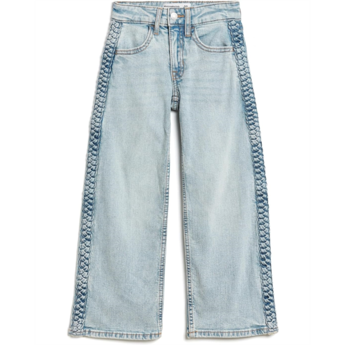 Girls abercrombie kids Braided High-Rise Wide Leg Jeans (Big Kid)