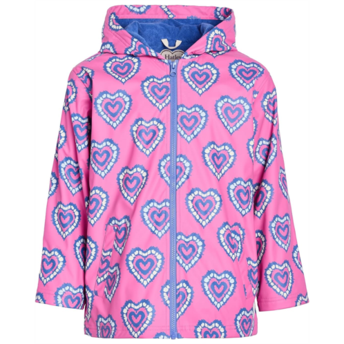 Hatley Kids Heart Burst Colour Change Zip-up Rain Jacket (Toddler/Little Kid/Big Kid)